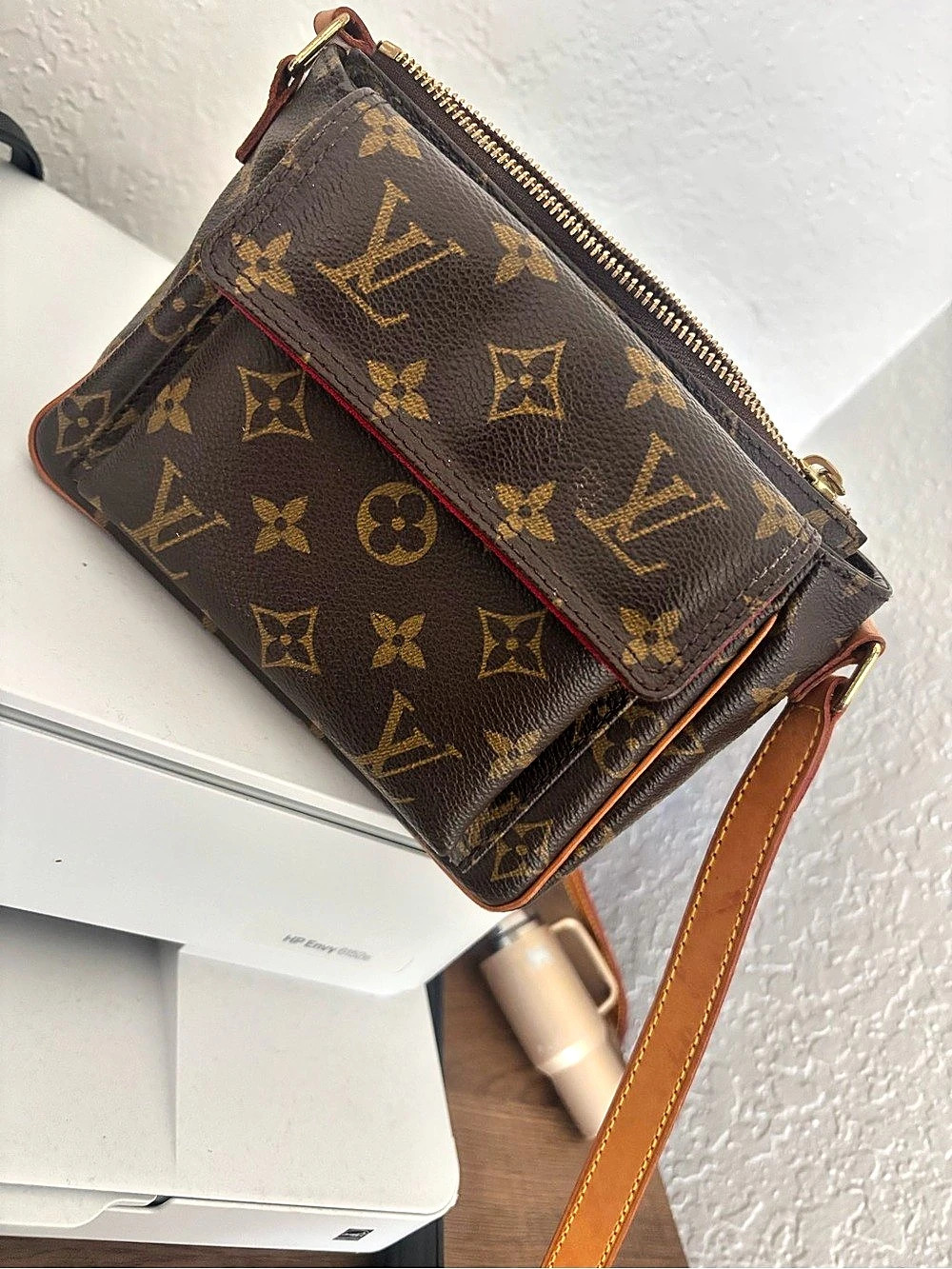 Louis Vuitton Viva-Cite PM Monogram Crossbody Brown & Red